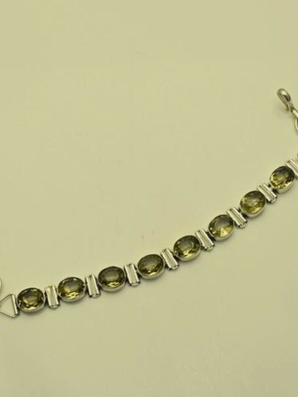 Green Amethyst Gemstone Sterling Silver Bracelet Jewelry 14 Gms
